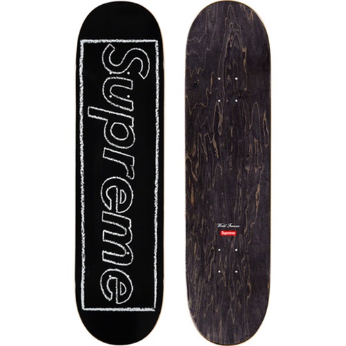 Kaws Chalk Logo Skateboard (Black) by KAWS